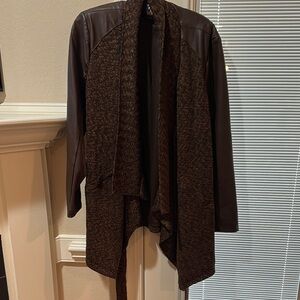 Lisa Rinna Collection Brown Trench Coat with Asymmetrical Hem